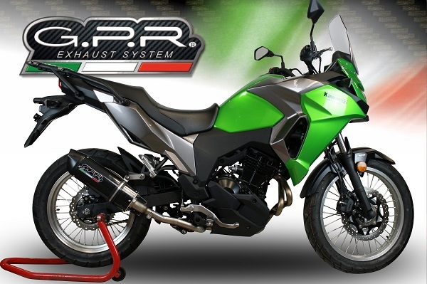 Pot echappement compatible avec Kawasaki Versys-X 300 2022-2023, Furore Evo4 Nero, Pot Echappement homologué pour les marchés non européens 