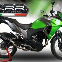 Pot echappement compatible avec Kawasaki Versys-X 300 2022-2023, Furore Evo4 Nero, Pot Echappement homologué pour les marchés non européens 