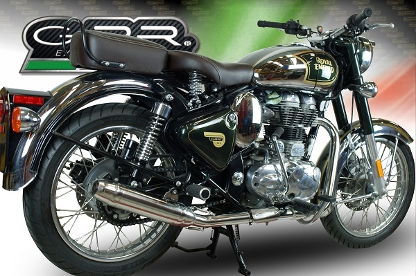 Pot echappement compatible avec Royal Enfield Continental GT 535 2014-2016, Deeptone Inox, Pot echappement racing,silencieux avec db killer et des tuyaux de liaison sans homologation 