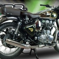 Pot echappement compatible avec Royal Enfield Continental GT 535 2014-2016, Deeptone Inox, Pot echappement racing,silencieux avec db killer et des tuyaux de liaison sans homologation 