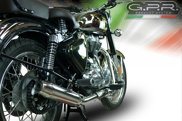 Pot echappement compatible avec Royal Enfield Continental GT 535 2014-2016, Deeptone Inox, Pot echappement racing,silencieux avec db killer et des tuyaux de liaison sans homologation 