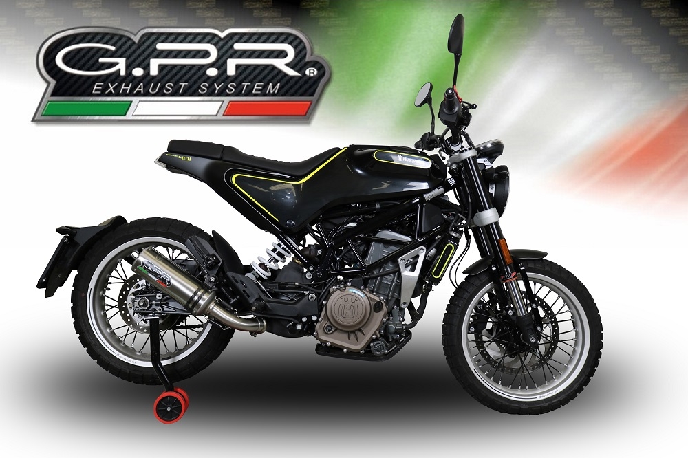 Pot echappement compatible avec Husqvarna Svartpilen 401 2018-2019, M3 Inox , Échappement légal, homologué,silencieux avec db killer amovible et tuyau de liaison spécifique 