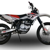 Pot echappement compatible avec Beta RR 125 Enduro Lc 4t 2010-2018, Deeptone Inox, Échappement légal, homologué,silencieux avec db killer amovible et tuyau de liaison spécifique 
