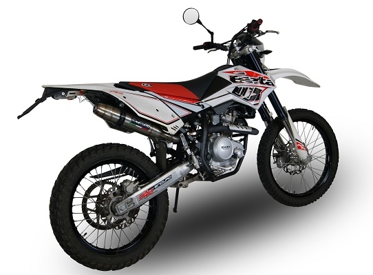 Pot echappement compatible avec Beta RR 125 Enduro Lc 4t 2010-2018, Deeptone Inox, Échappement légal, homologué,silencieux avec db killer amovible et tuyau de liaison spécifique 