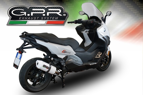 Pot echappement compatible avec Bmw C 650 Sport 2016-2020, Albus Evo4, Échappement légal, homologué,silencieux avec db killer amovible et tuyau de liaison spécifique 