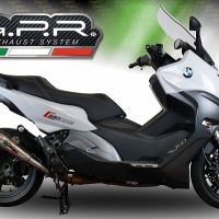 Pot echappement compatible avec Bmw C 650 Sport 2016-2020, Powercone Evo, Échappement légal, homologué,silencieux avec db killer amovible et tuyau de liaison spécifique 