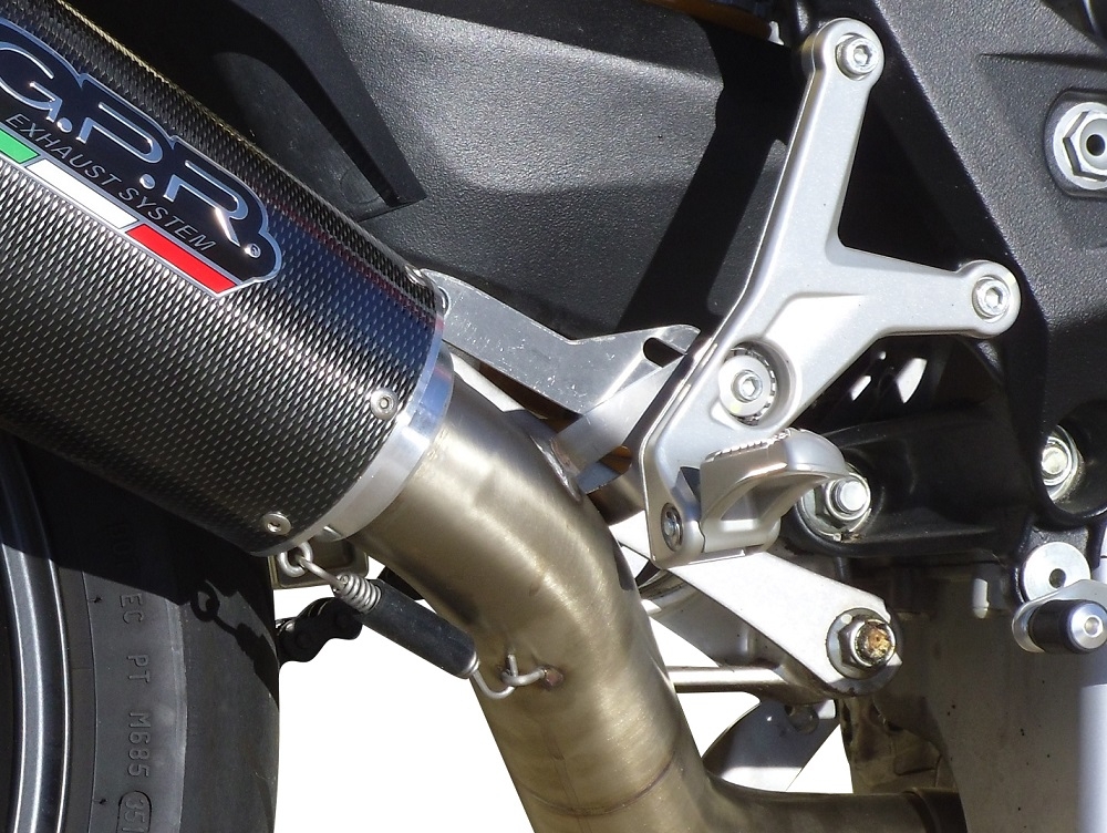 Pot echappement compatible avec Mv Agusta Rivale - Stradale 800 2014-2016, Albus Ceramic, Échappement légal, homologué,silencieux avec db killer amovible et tuyau de liaison spécifique 