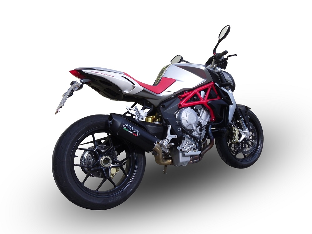 Pot echappement compatible avec Mv Agusta Brutale 800 Dragster 2013-2016, Furore Nero, Échappement légal, homologué,silencieux avec db killer amovible et tuyau de liaison spécifique 