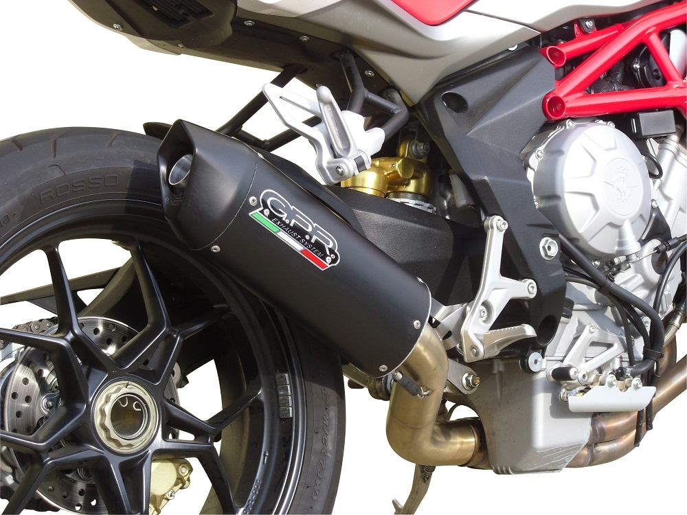 Pot echappement compatible avec Mv Agusta Brutale 800 Dragster 2013-2016, Furore Nero, Échappement légal, homologué,silencieux avec db killer amovible et tuyau de liaison spécifique 