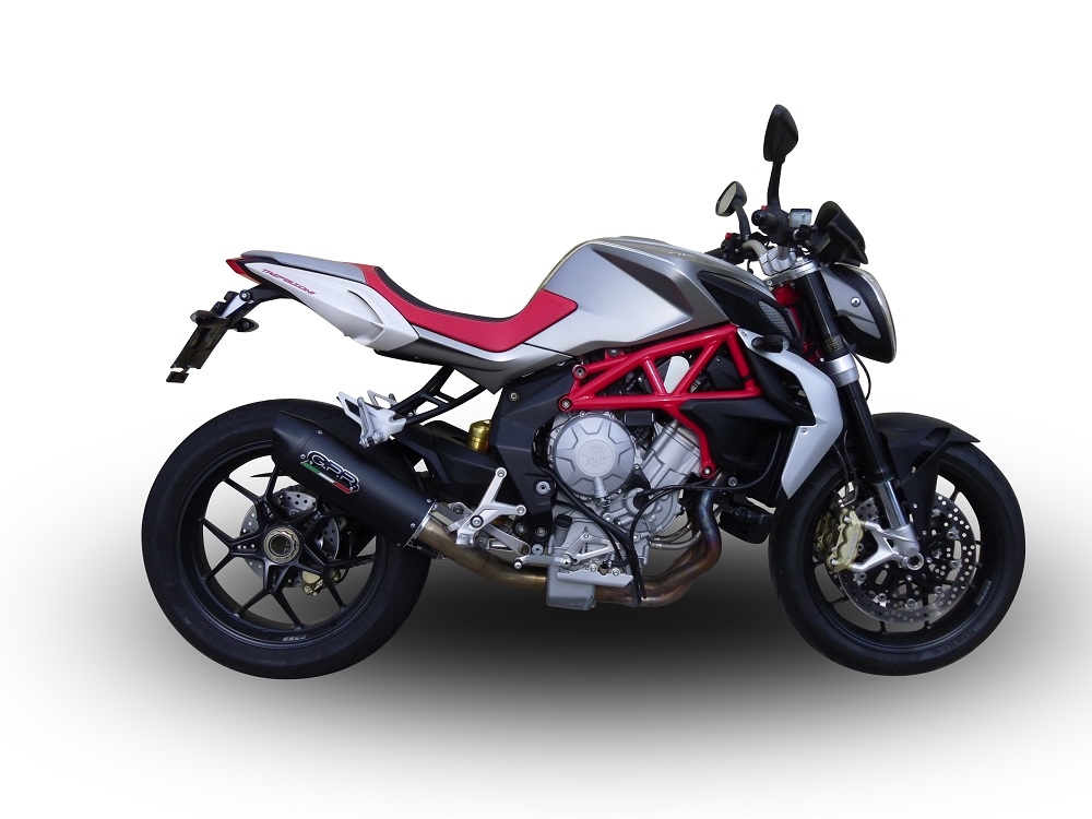 Pot echappement compatible avec Mv Agusta Brutale 800 Dragster 2013-2016, Furore Nero, Échappement légal, homologué,silencieux avec db killer amovible et tuyau de liaison spécifique 
