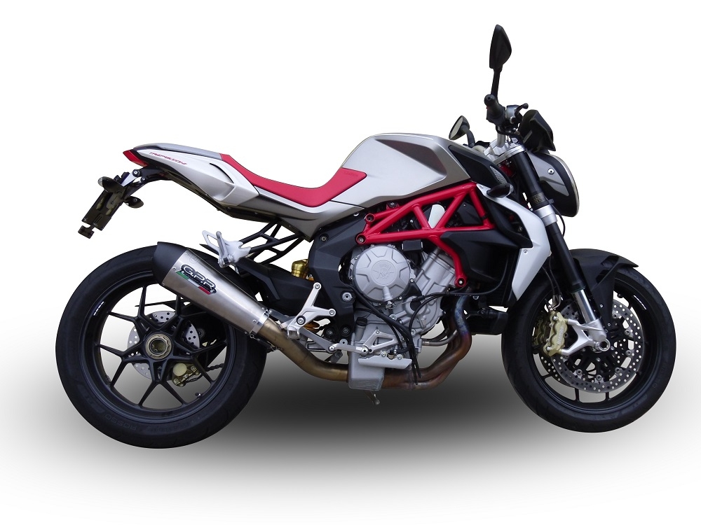 GPR exhaust compatible with  Mv Agusta Brutale 800 2012-2016, New Grand Prix Evo Titanium, Slip-on exhaust including removable db killer and link pipe, not EPA-compliant 