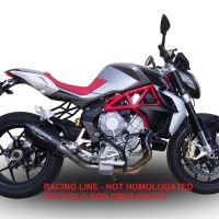 Pot echappement compatible avec Mv Agusta Brutale 800 2017-2020, Furore Evo4 Nero, Pot Echappement homologué pour les marchés non européens 