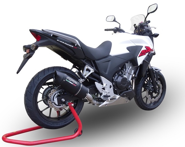 Pot echappement compatible avec Honda Cb 500 X 2013-2015, Furore Nero, Échappement légal, homologué,silencieux avec db killer amovible et tuyau de liaison spécifique 