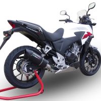 Pot echappement compatible avec Honda Cb 500 X 2013-2015, Furore Nero, Échappement légal, homologué,silencieux avec db killer amovible et tuyau de liaison spécifique 