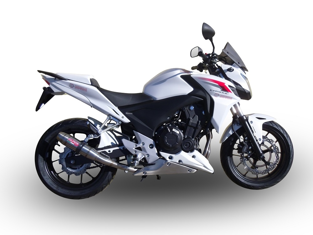 Pot echappement compatible avec Honda Cb 500 F 2019-2020, Deeptone Inox, Échappement légal, homologué,silencieux avec db killer amovible et tuyau de liaison spécifique 