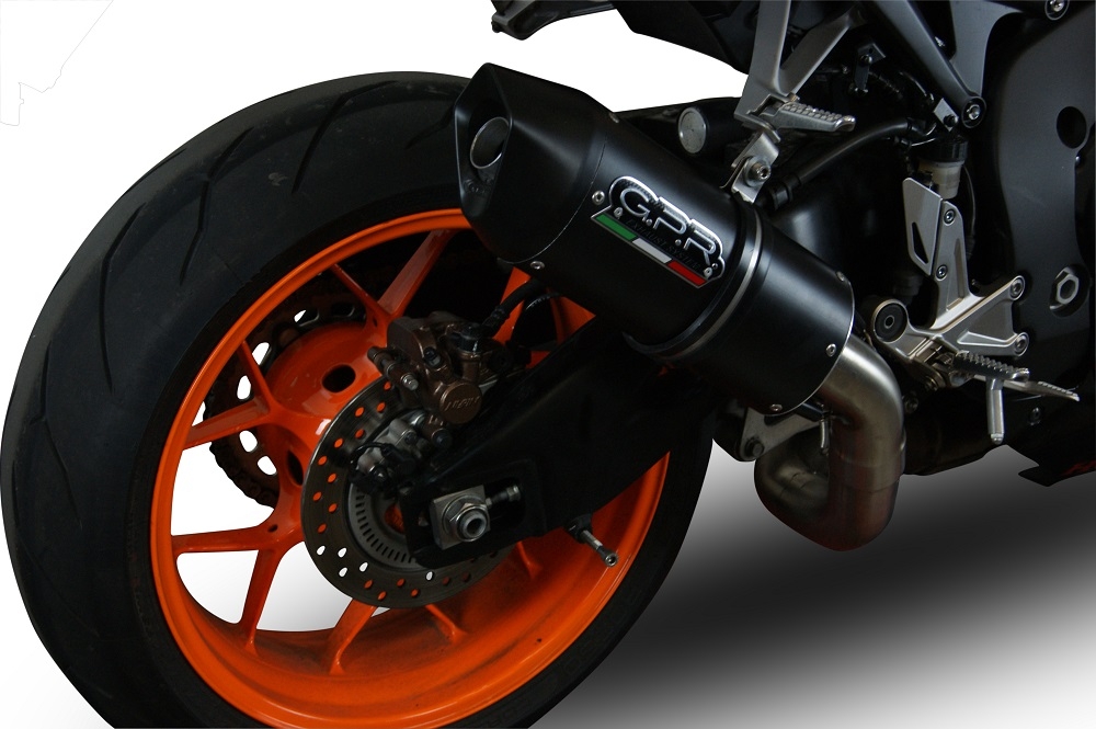 Pot echappement compatible avec Honda Cbr 1000 Rr 2014-2016, Furore Nero, Échappement légal, homologué,silencieux avec db killer amovible et tuyau de liaison spécifique 