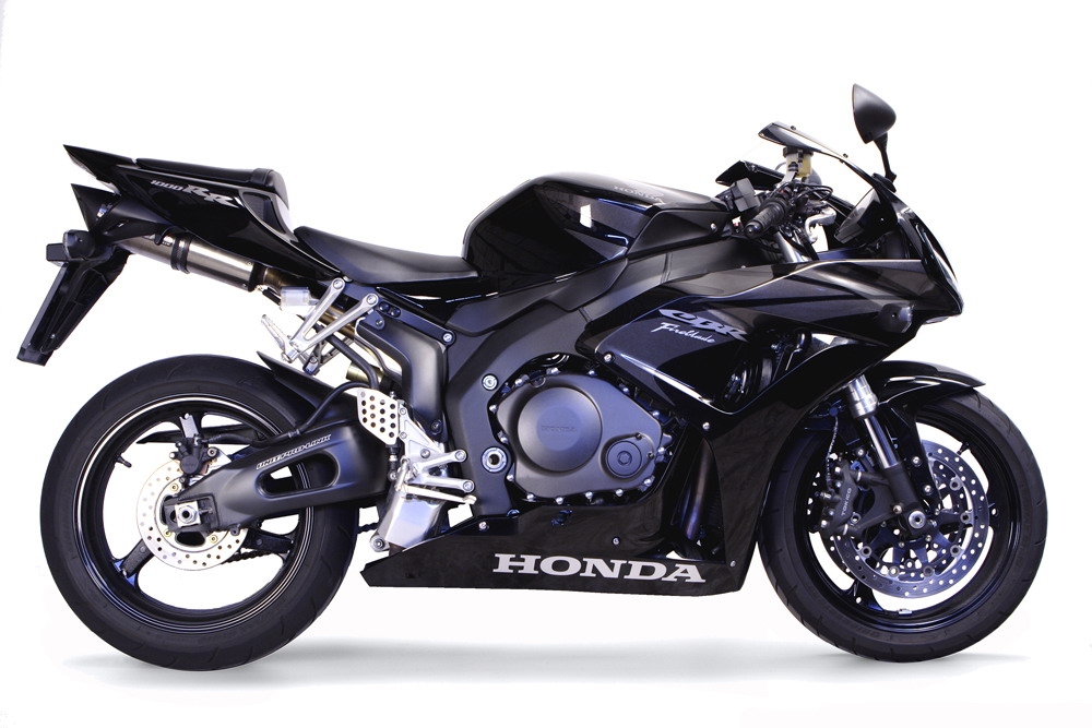 Pot echappement compatible avec Honda Cbr 1000 Rr 2004-2007, Tiburon Titanium, Pot échappement racing, avec les tuyaux de liaison, article sans homologation 