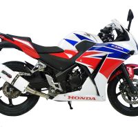 Pot echappement compatible avec Honda Cbr 300 R 2014-2016, Albus Ceramic, Échappement légal, homologué,silencieux avec db killer amovible et tuyau de liaison spécifique 