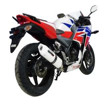 Pot echappement compatible avec Honda Cbr 300 R 2014-2016, Albus Ceramic, Échappement légal, homologué,silencieux avec db killer amovible et tuyau de liaison spécifique 