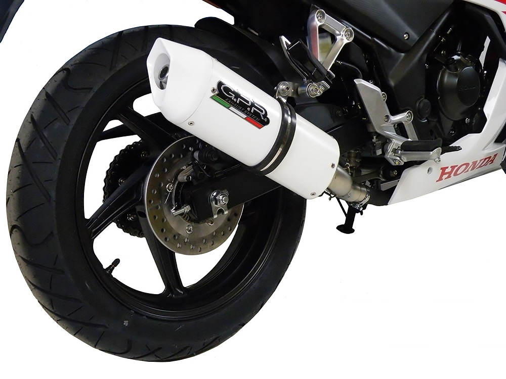 Pot echappement compatible avec Honda Cbr 300 R 2014-2016, Albus Ceramic, Échappement légal, homologué,silencieux avec db killer amovible et tuyau de liaison spécifique 