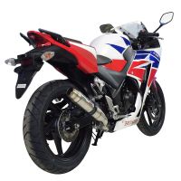 Pot echappement compatible avec Honda Cbr 300 R 2014-2016, Deeptone Inox, Pot échappement racing, avec les tuyaux de liaison, article sans homologation 