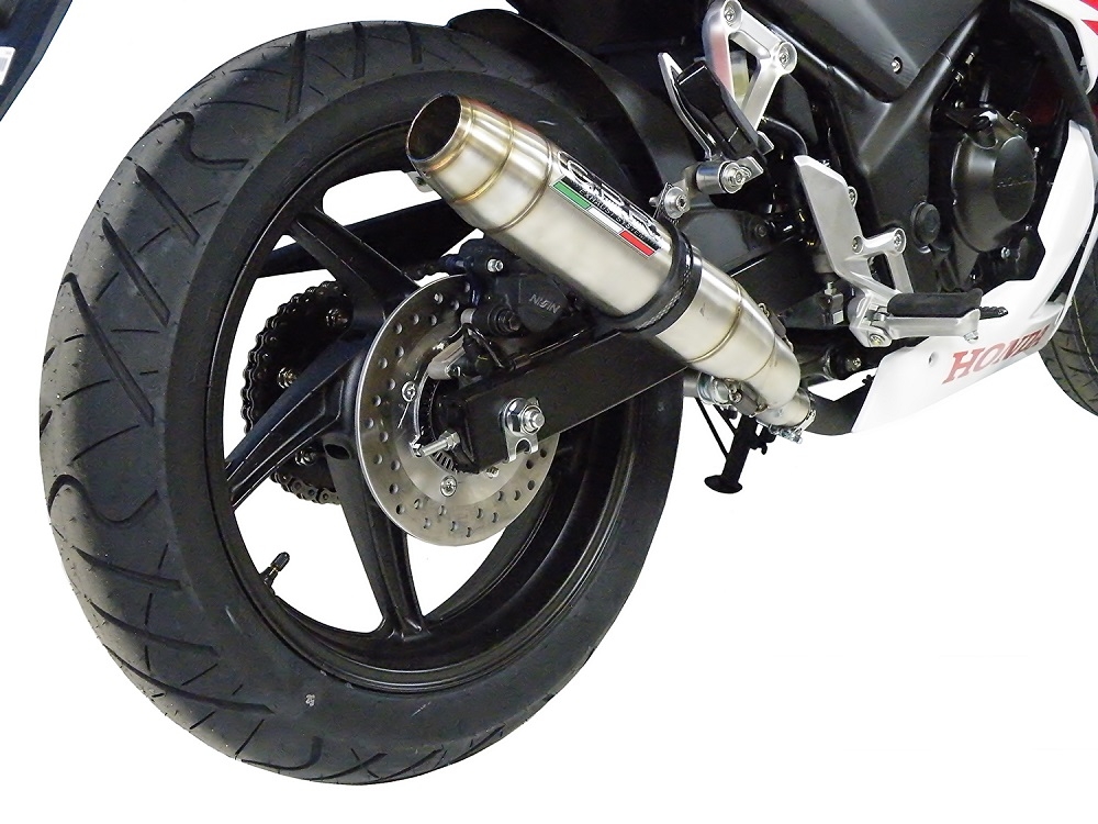 Pot echappement compatible avec Honda Cbr 300 R 2014-2016, Deeptone Inox, Pot échappement racing, avec les tuyaux de liaison, article sans homologation 