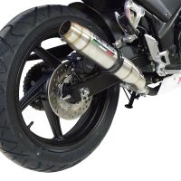 Pot echappement compatible avec Honda Cbr 300 R 2014-2016, Deeptone Inox, Pot échappement racing, avec les tuyaux de liaison, article sans homologation 
