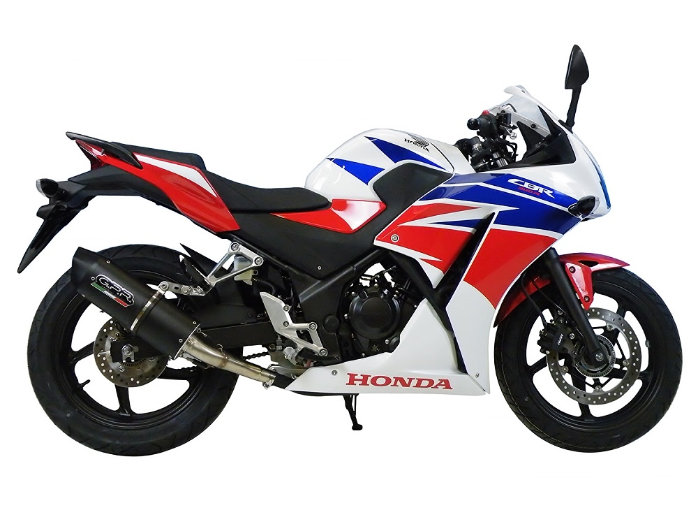 Pot echappement compatible avec Honda Cbr 300 R 2014-2016, Furore Nero, Pot échappement racing, avec les tuyaux de liaison, article sans homologation 