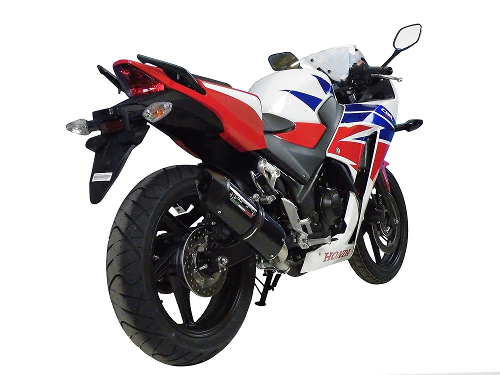 Pot echappement compatible avec Honda Cbr 300 R 2014-2016, Furore Nero, Pot échappement racing, avec les tuyaux de liaison, article sans homologation 
