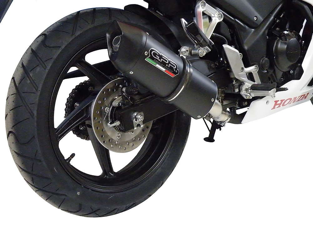 Pot echappement compatible avec Honda Cbr 300 R 2014-2016, Furore Nero, Pot échappement racing, avec les tuyaux de liaison, article sans homologation 