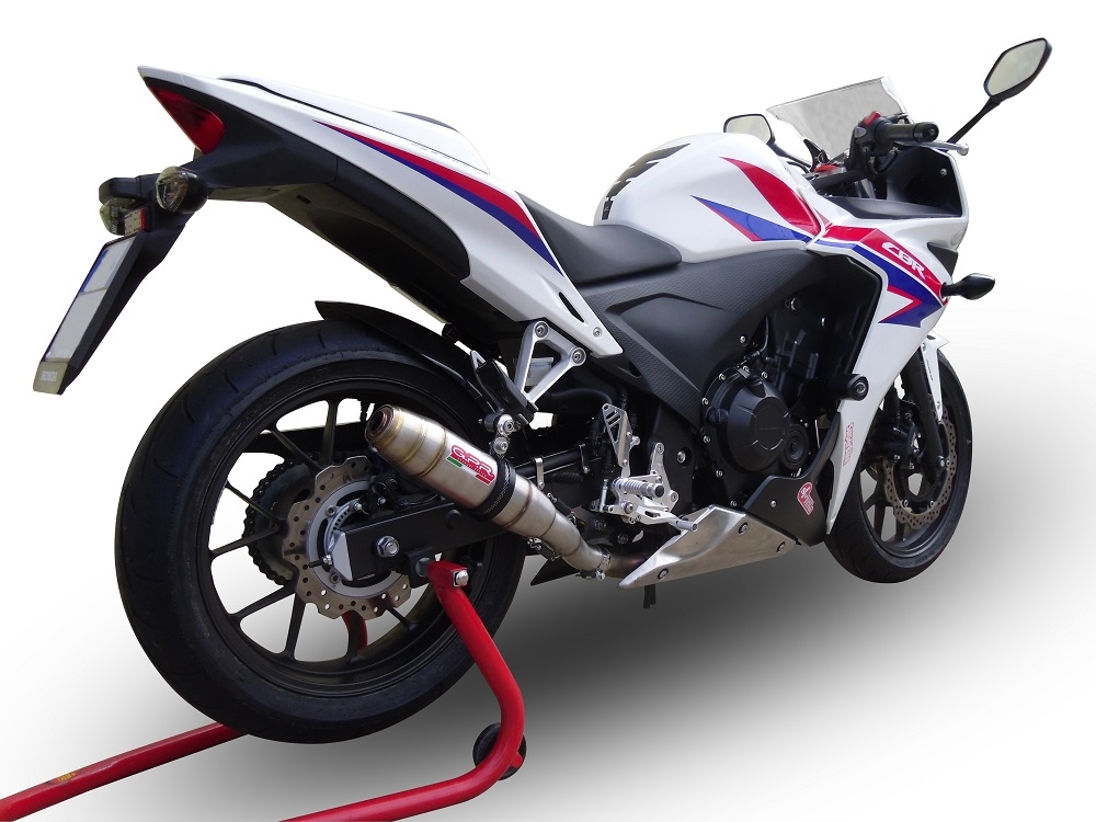 Pot echappement compatible avec Honda Cbr 500 R 2019-2022, Deeptone Inox, Échappement légal, homologué,silencieux avec db killer amovible et tuyau de liaison spécifique 