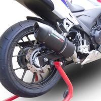 Pot echappement compatible avec Honda Cbr 500 R 2012-2016, Furore Nero, Échappement légal, homologué,silencieux avec db killer amovible et tuyau de liaison spécifique 
