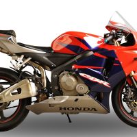 Pot echappement compatible avec Honda Cbr 600 Rr 2007-2018, Deeptone Inox, Pot échappement racing, avec les tuyaux de liaison, article sans homologation 