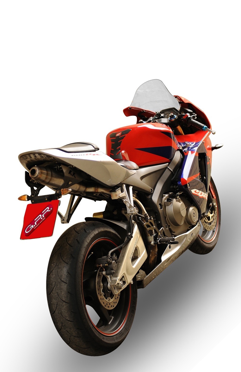 Pot echappement compatible avec Honda Cbr 600 Rr 2007-2018, Deeptone Inox, Pot échappement racing, avec les tuyaux de liaison, article sans homologation 
