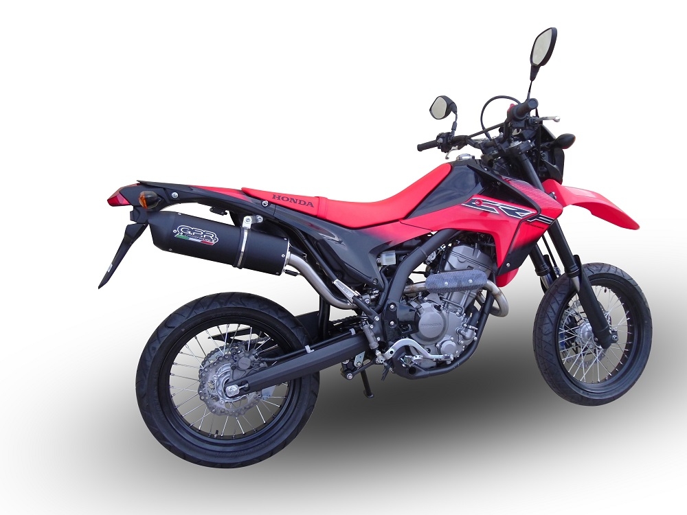 Pot echappement compatible avec Honda Crf 250 M 2013-2016, Furore Nero, Pot échappement complet, non légal pour les pays de l'UE, avec db killer amovible 