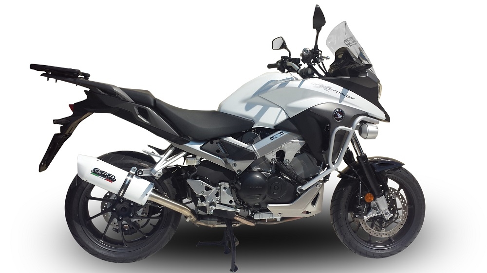 Pot echappement compatible avec Honda Crossrunner 800 Vfr 800 X 2015-2016, Albus Ceramic, Échappement légal, homologué,silencieux avec db killer amovible et tuyau de liaison spécifique 