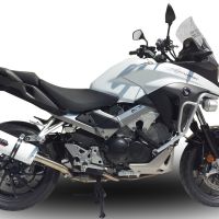 Pot echappement compatible avec Honda Crossrunner 800 Vfr 800 X 2015-2016, Albus Ceramic, Échappement légal, homologué,silencieux avec db killer amovible et tuyau de liaison spécifique 