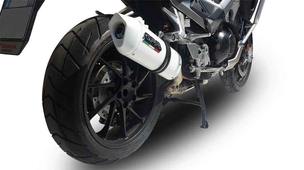 Pot echappement compatible avec Honda Crossrunner 800 Vfr 800 X 2015-2016, Albus Ceramic, Échappement légal, homologué,silencieux avec db killer amovible et tuyau de liaison spécifique 