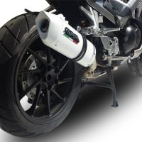 Pot echappement compatible avec Honda Crossrunner 800 Vfr 800 X 2015-2016, Albus Ceramic, Échappement légal, homologué,silencieux avec db killer amovible et tuyau de liaison spécifique 