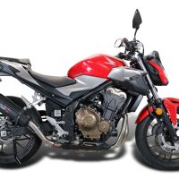 GPR pot echappement compatible avec  Honda Cb 500 F 2021-2025, New Grand Prix Evo Black Titanium, Échappement légal, homologué,silencieux avec db killer amovible et tuyau de liaison spécifique 