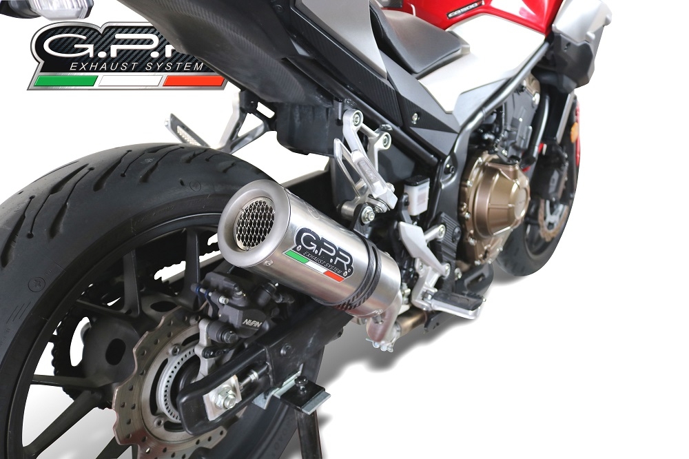 Pot echappement compatible avec Honda Cb 500 X 2016-2018, M3 Inox , Échappement légal, homologué,silencieux avec db killer amovible et tuyau de liaison spécifique 