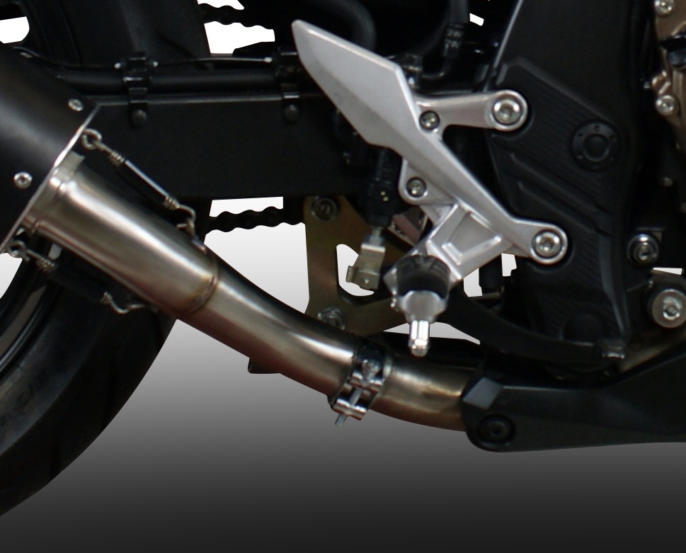 Pot echappement compatible avec Honda Cb 500 F 2016-2018, Furore Evo4 Nero, Échappement légal, homologué,silencieux avec db killer amovible et tuyau de liaison spécifique 
