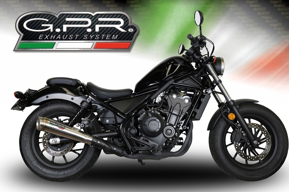 Pot echappement compatible avec Honda Cmx 500 Rebel 2017-2020, Powercone Evo, Échappement légal, homologué,silencieux avec db killer amovible et tuyau de liaison spécifique 