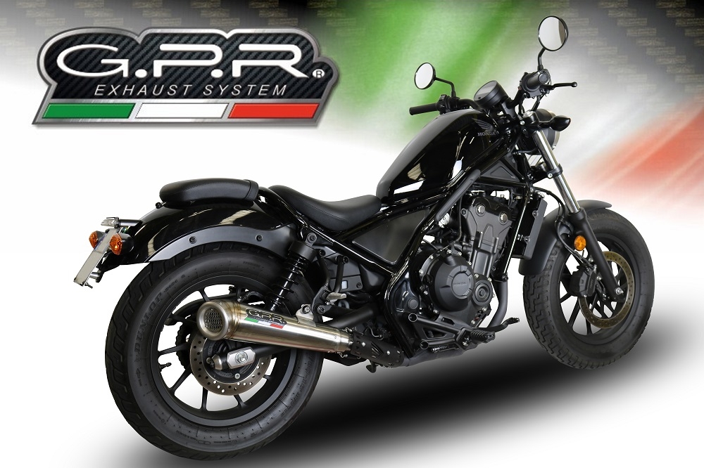 Pot echappement compatible avec Honda Cmx 500 Rebel 2017-2020, Powercone Evo, Échappement légal, homologué,silencieux avec db killer amovible et tuyau de liaison spécifique 