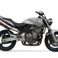 Pot echappement compatible avec Honda Hornet Cb 600 F 1998-2002, Trioval, Échappement légal, homologué,silencieux avec db killer amovible et tuyau de liaison spécifique 
