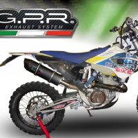 Pot echappement compatible avec Husqvarna FE 350 2014-2016, Furore Nero, Échappement légal, homologué,silencieux avec db killer amovible et tuyau de liaison spécifique 