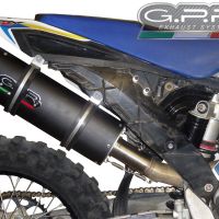Pot echappement compatible avec Husqvarna FE 350 2014-2016, Furore Nero, Échappement légal, homologué,silencieux avec db killer amovible et tuyau de liaison spécifique 