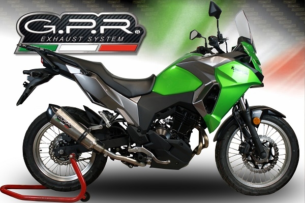 GPR pot echappement compatible avec  Kawasaki Versys-X 250 2017-2020, New Grand Prix Evo Titanium, Pot Echappement homologué pour les marchés non européens 