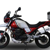 Pot echappement compatible avec Moto Guzzi V85 TT 2021-2024, Albus Evo4, Échappement légal, homologué,silencieux avec db killer amovible et tuyau de liaison spécifique 
