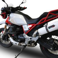 Pot echappement compatible avec Moto Guzzi V85 TT 2021-2024, Albus Evo4, Échappement légal, homologué,silencieux avec db killer amovible et tuyau de liaison spécifique 
